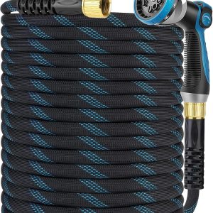 Special KETTOYA Non-Expanding Garden Hose 100 ft, Kink Free Flexible Water Hose with 10-Pattern Spray Nozzle