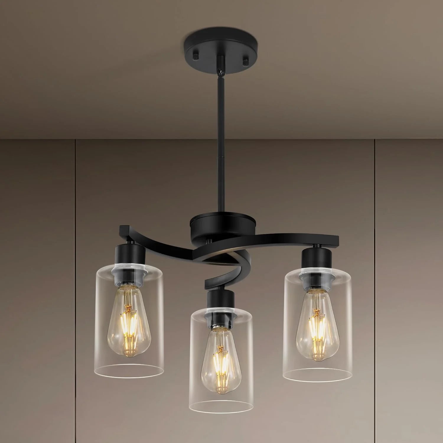 Special 3 Light Brushed Nickel Dining Room Light Fixture - Image 3