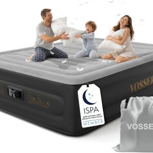 Special Queen Air Mattress with Built-in Pump, 18″ Raised Blow Up Mattress, Flocked Top Inflatable Mattress for Home