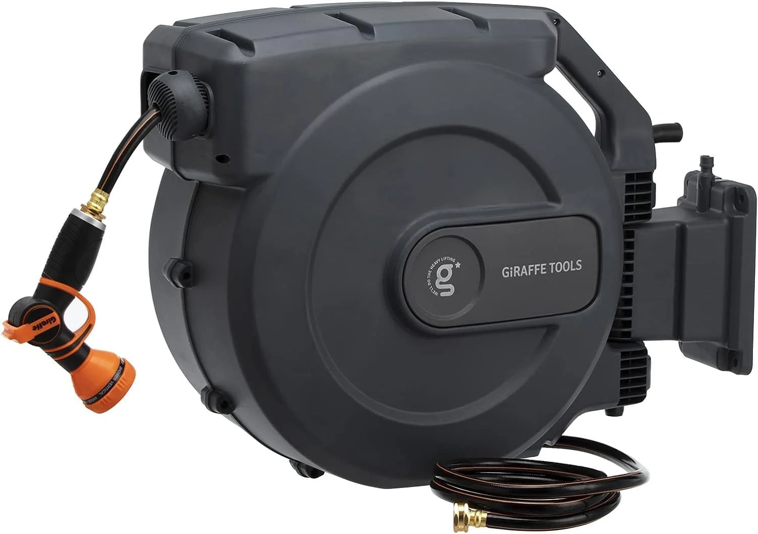 Special Retractable Garden Hose Reel 1/2 Inch x 130 ft, Super Heavy Duty, Wall Mounted and 180 Deg Swivel Bracket - Image 2