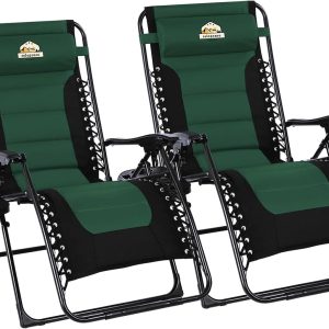 Special Oversized Padded Zero Gravity Lounge Chair, Foldable Patio Anti Gravity Reclining Chairs Folding Lawn Recliner