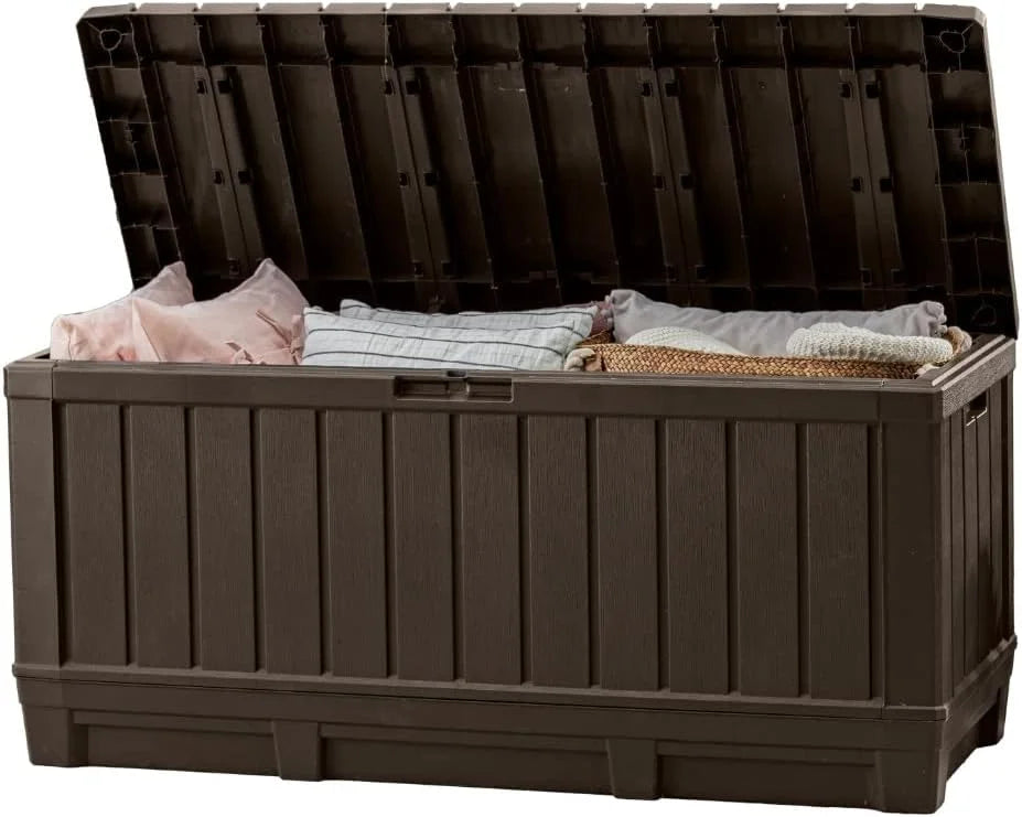 Special Keter Kentwood 92 Gal Outdoor Storage Box for Patio and Pool Accessories