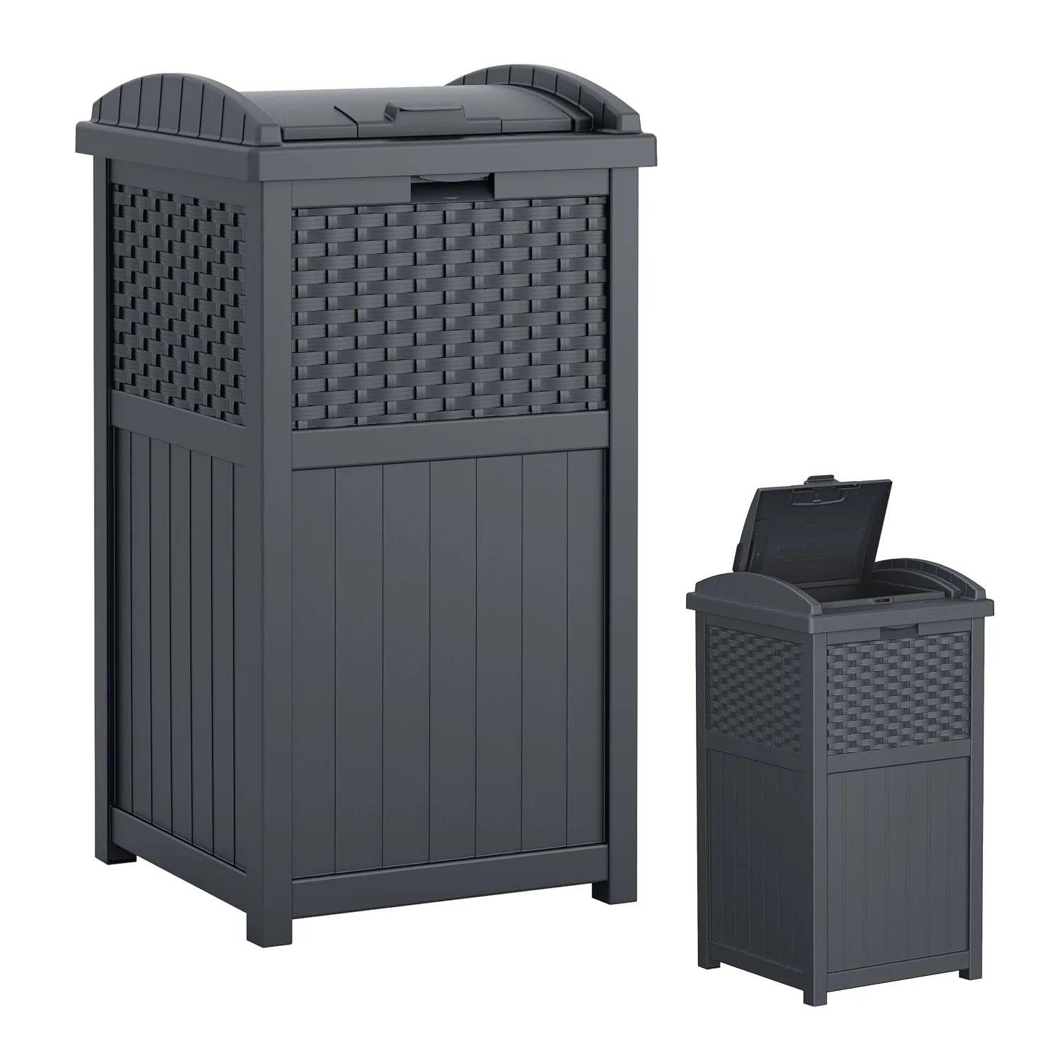 Special Suncast 33 Gallon Commercial Outdoor Trashcan Hideaway with Lid for 30 to 33 Gallon Trash Bags for Garage, Backyard - Image 3