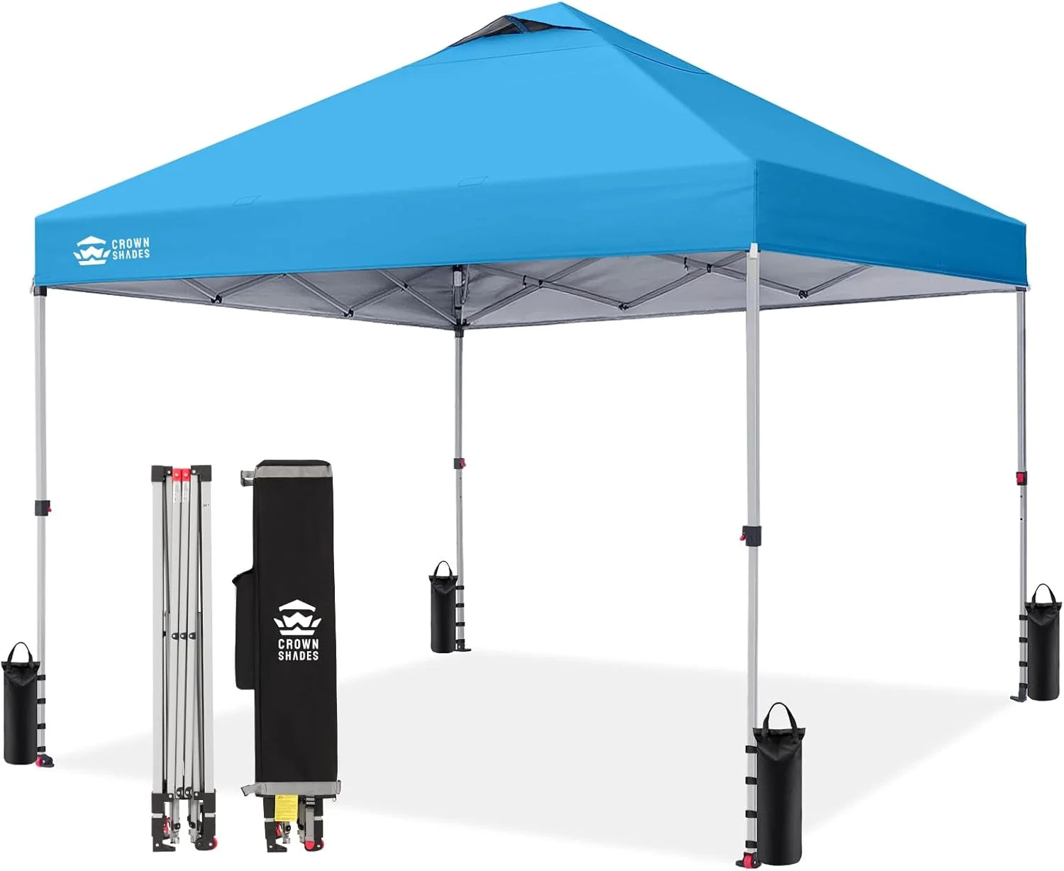 Special CROWN SHADES 10×10 Pop Up Canopy, Patented CenterLok One Push Tent Canopy, 8 Stakes, 4 Ropes (10×10 - Image 12