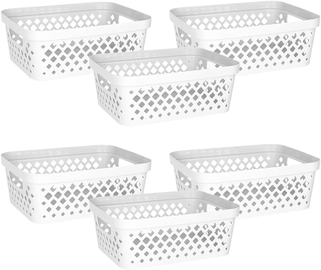 Special Plastic Baskets for Organizing, Set of 6, Pantry Storage for Under Counter, Linen Closet, and Bathroom, Nesting - Image 8