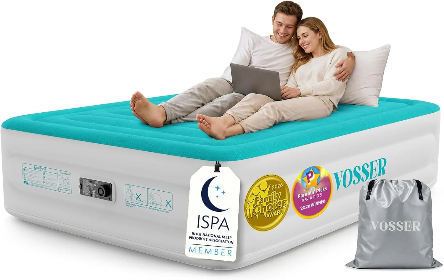 Special Queen Air Mattress with Built-in Pump, 18″ Raised Blow Up Mattress, Flocked Top Inflatable Mattress for Home - Image 8
