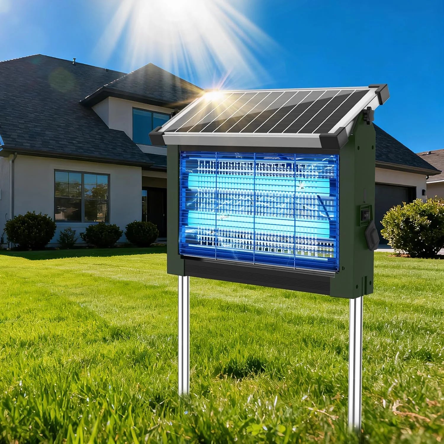 Special Solar Bug Zapper Outdoor, 4500V Mosquito Zapper Fly Trap for Patio, 10W Solar Panel, IPX5 Waterproof - Image 2