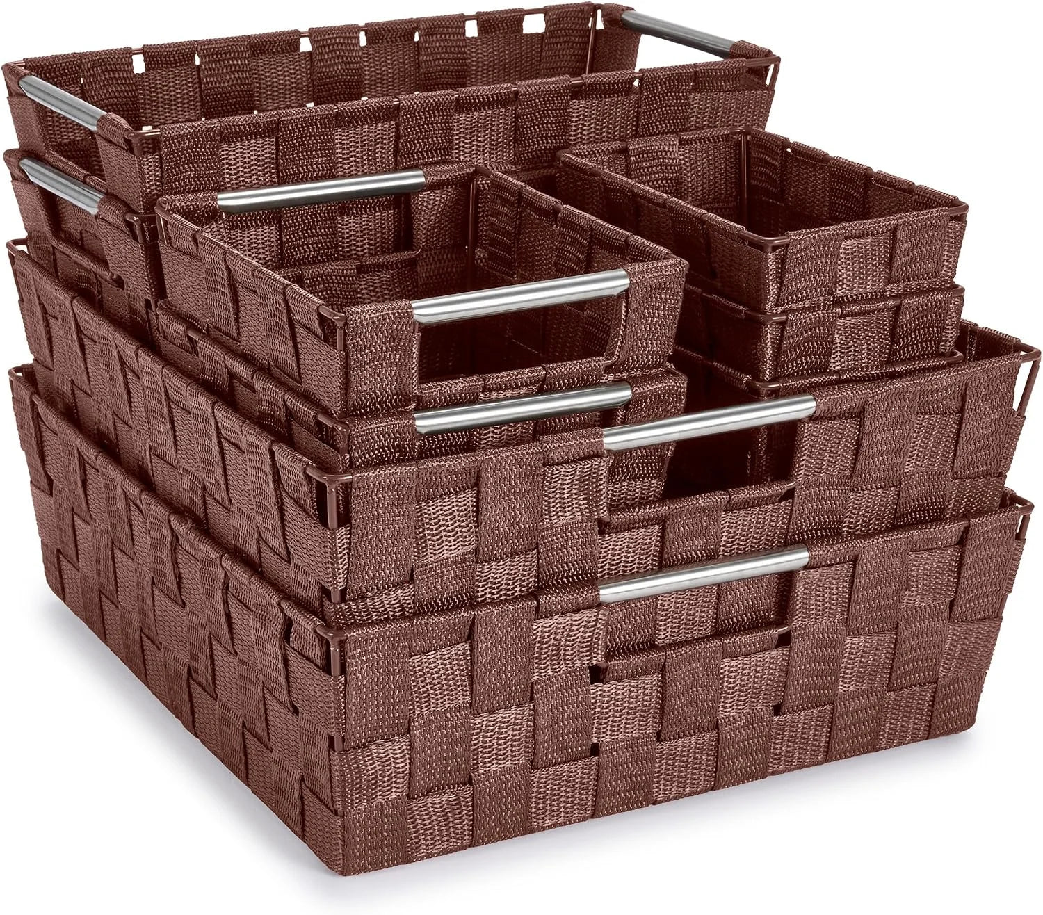 Special Set of 3 Large Woven Storage Baskets, Mesh Hand-Woven Organizing Baskets, Fabric Storage Bins for Linen - Image 3
