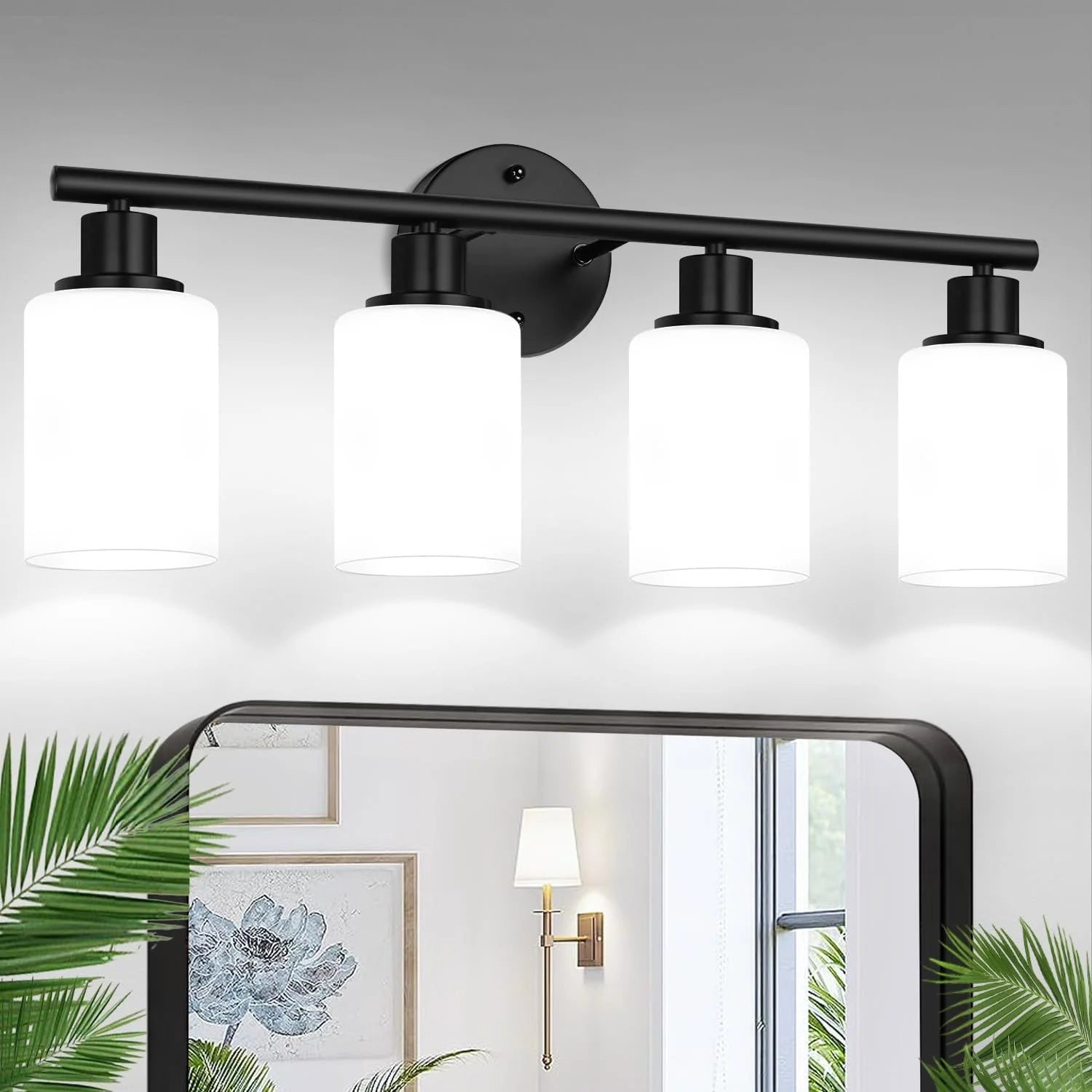 Special Zarbitta 3-Light Bathroom Light Fixtures, 17.23 Black Modern Vanity Lights with Clear Glass Shade - Image 6