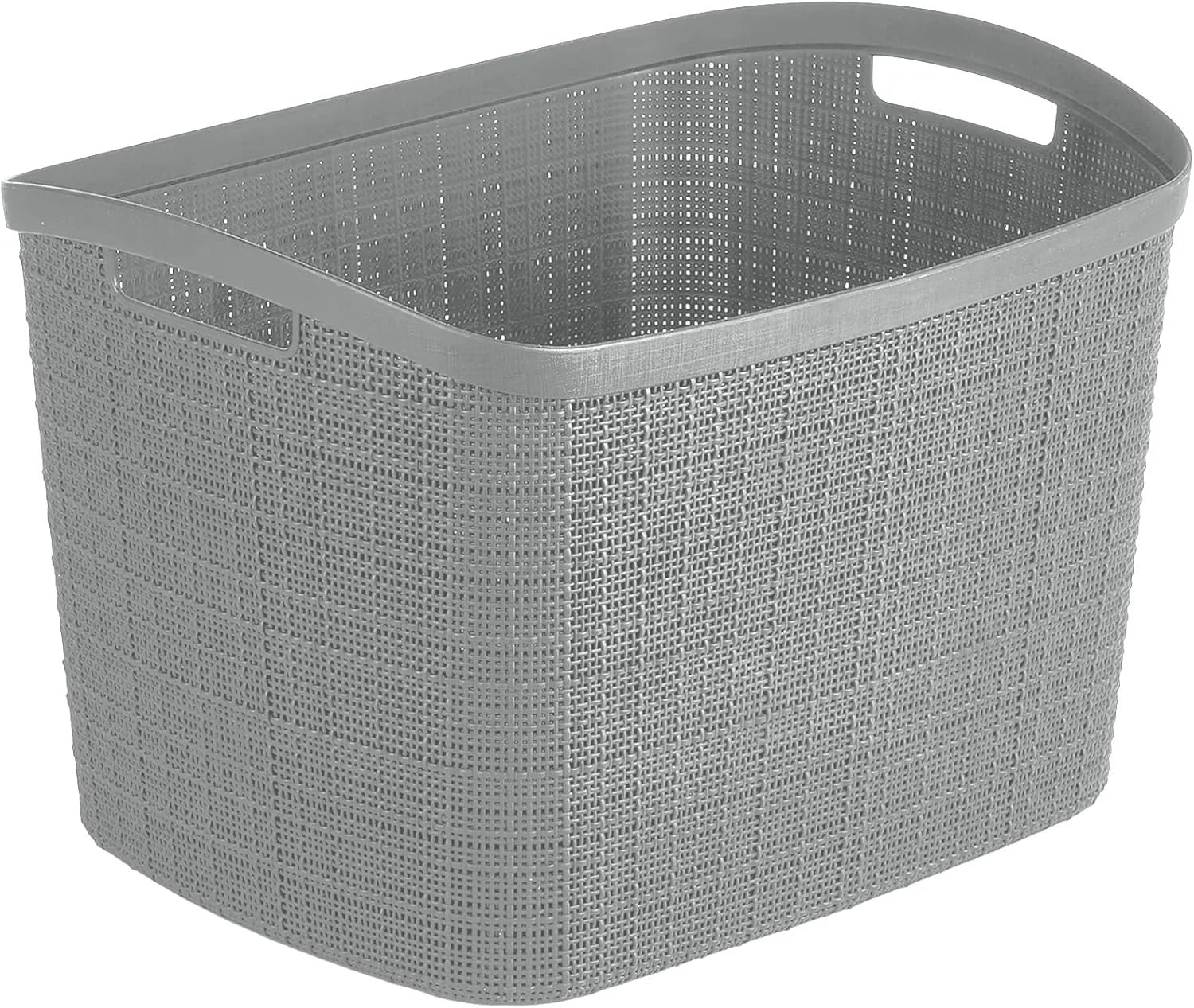 Special Curver Set of 4 Large Cube 17L Jute Decorative Plastic Organization and Storage Baskets, Perfect Bins for Home - Image 6