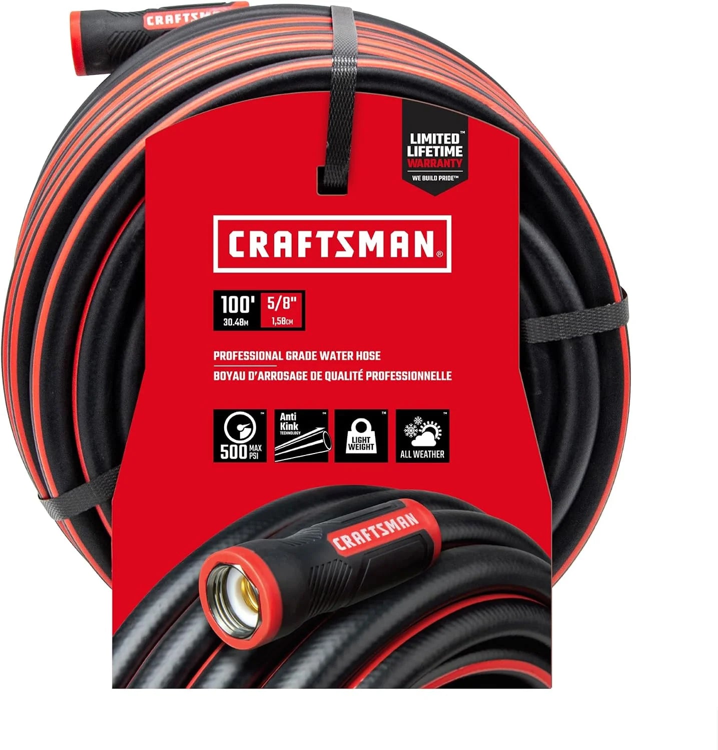 Special Heavy Duty Professional Grade Black Garden Hose, 100 Feet x 5/8 Inch - Image 2