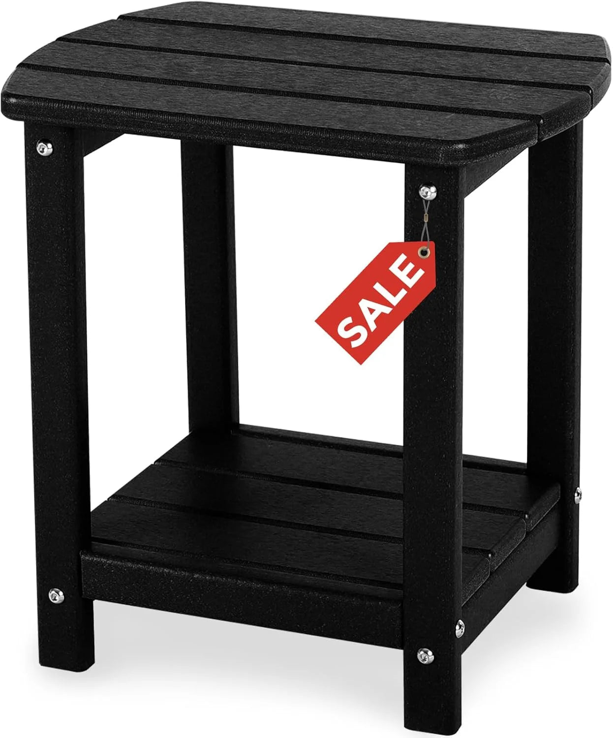 Special Adirondack Square Outdoor Side Table,2-Tier Storage Patio Side Table - Image 2