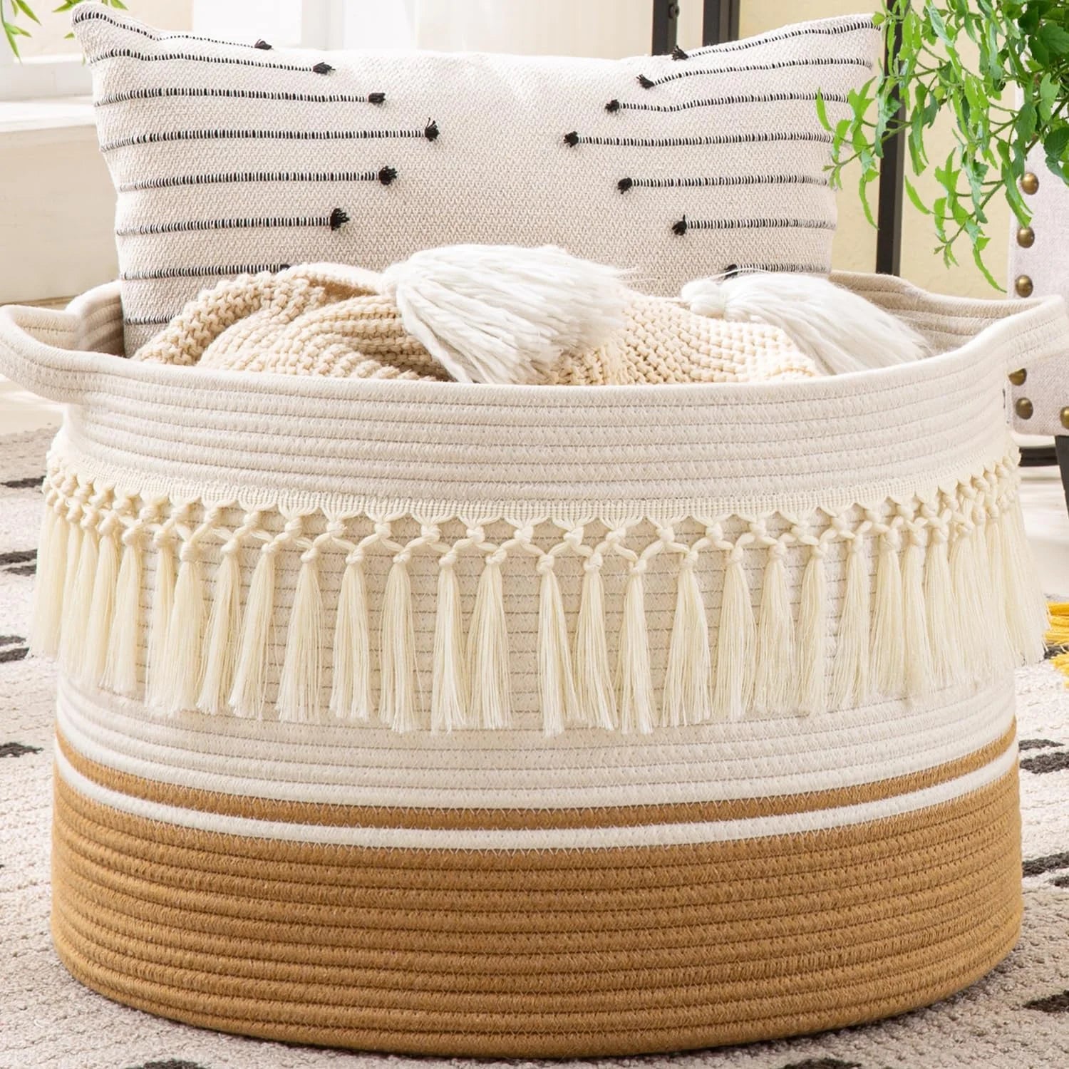 Special Large Blanket Basket with Handles, Storage Basket for Living Room, Extra Large Capacity, Blanket Storage, Laundry - Image 18
