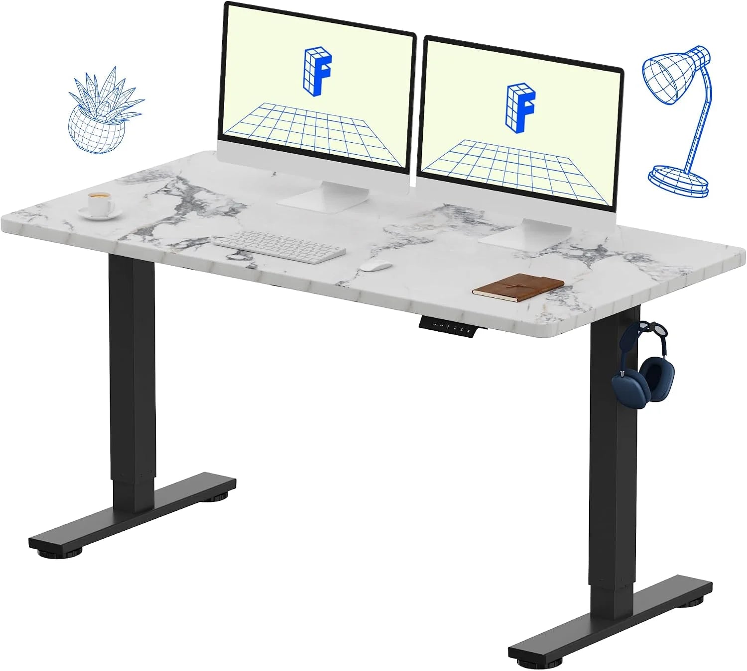 Special FLEXISPOT EN1 One-Piece Standing Desk, Electric Adjustable with 4 Memory Presets, 176 LBS Capacity, 48×24 Black - Image 42
