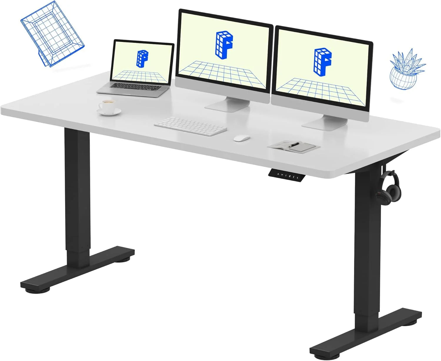 Special FLEXISPOT EN1 One-Piece Standing Desk, Electric Adjustable with 4 Memory Presets, 176 LBS Capacity, 48×24 Black - Image 14