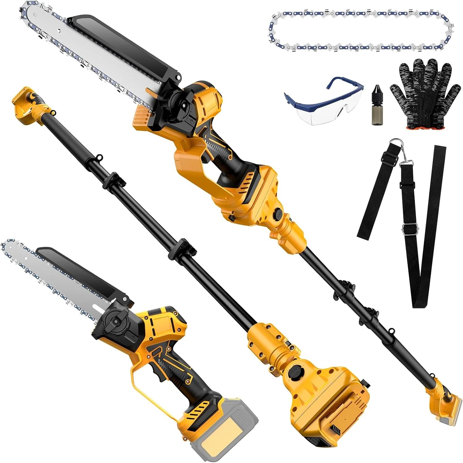 Special Cordless 8 Inch Pole Saw & Mini Chainsaw For DE Walt 20V MAX Battery