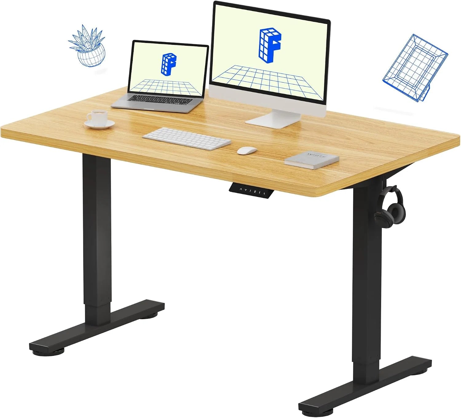 Special FLEXISPOT EN1 One-Piece Standing Desk, Electric Adjustable with 4 Memory Presets, 176 LBS Capacity, 48×24 Black - Image 2