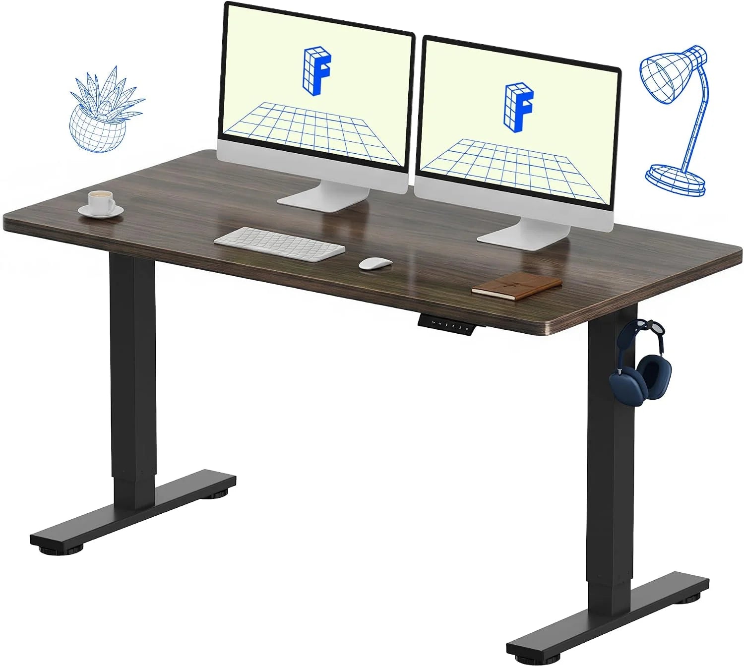 Special FLEXISPOT EN1 One-Piece Standing Desk, Electric Adjustable with 4 Memory Presets, 176 LBS Capacity, 48×24 Black - Image 9