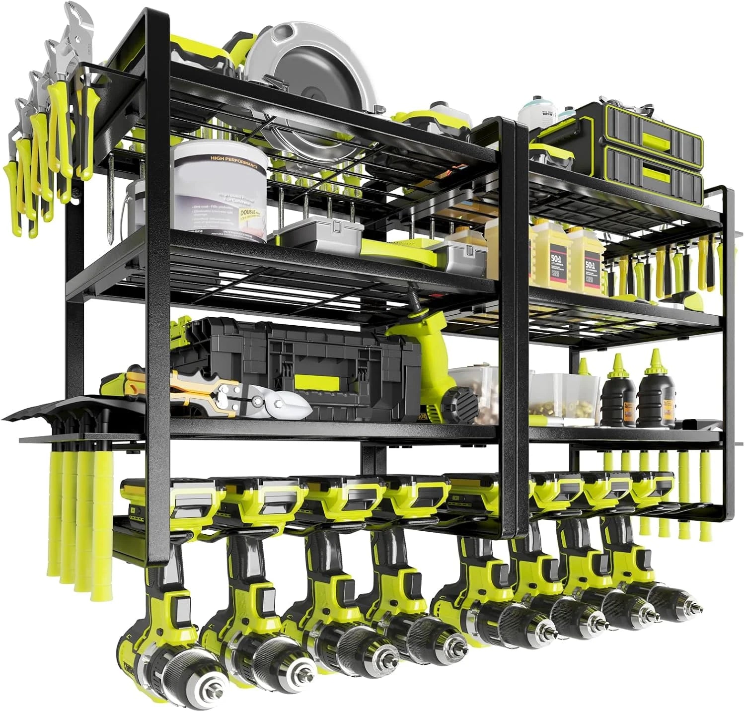 Special Power Tool Organizer, 4 Layer Drill Holders Wall Mount - Image 2