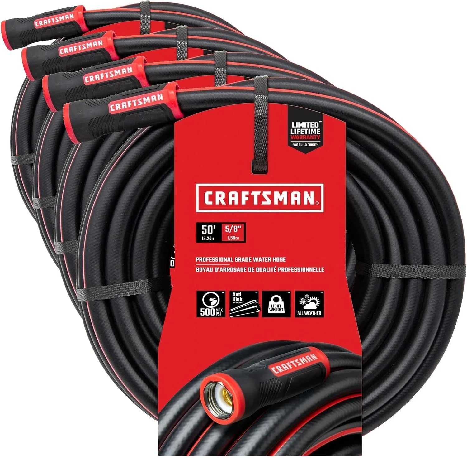 Special Heavy Duty Professional Grade Black Garden Hose, 100 Feet x 5/8 Inch - Image 3