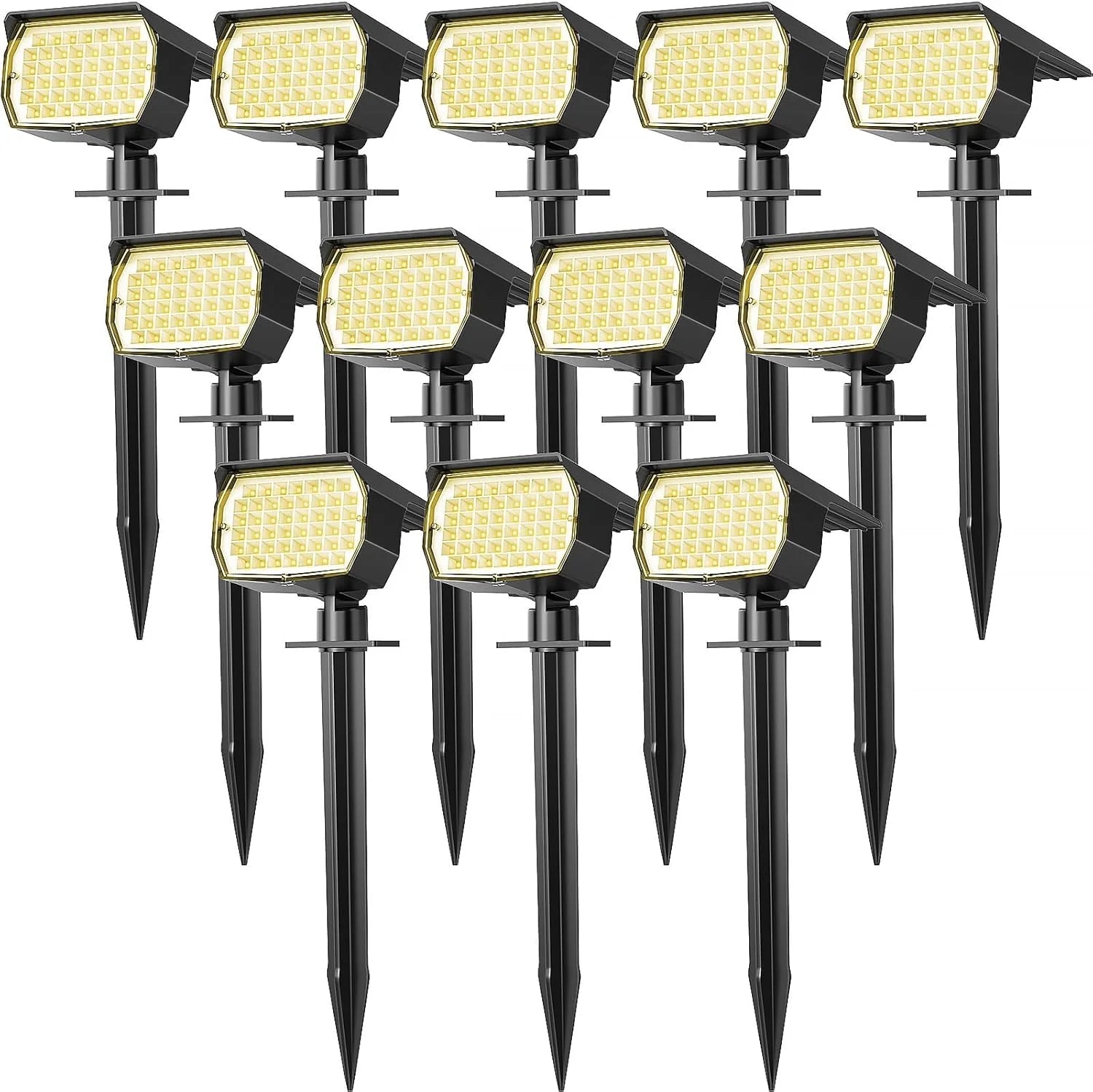 Special Solar Spot Lights Outdoor Waterproof IP65, 12 Pack Landscape Spotlights with 46 LEDs, 3 Modes Auto On/Off Solar - Image 2