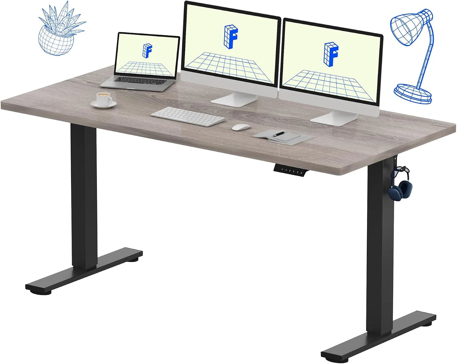 Special FLEXISPOT EN1 One-Piece Standing Desk, Electric Adjustable with 4 Memory Presets, 176 LBS Capacity, 48×24 Black - Image 32