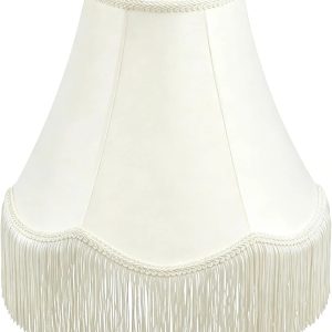 Special Fringe Lamp Shade 6 Top x 13 Bottom x 9.6 High (Spider) Tassel Lampshade Vintage Funky Unique Scalloped Bell Lamp
