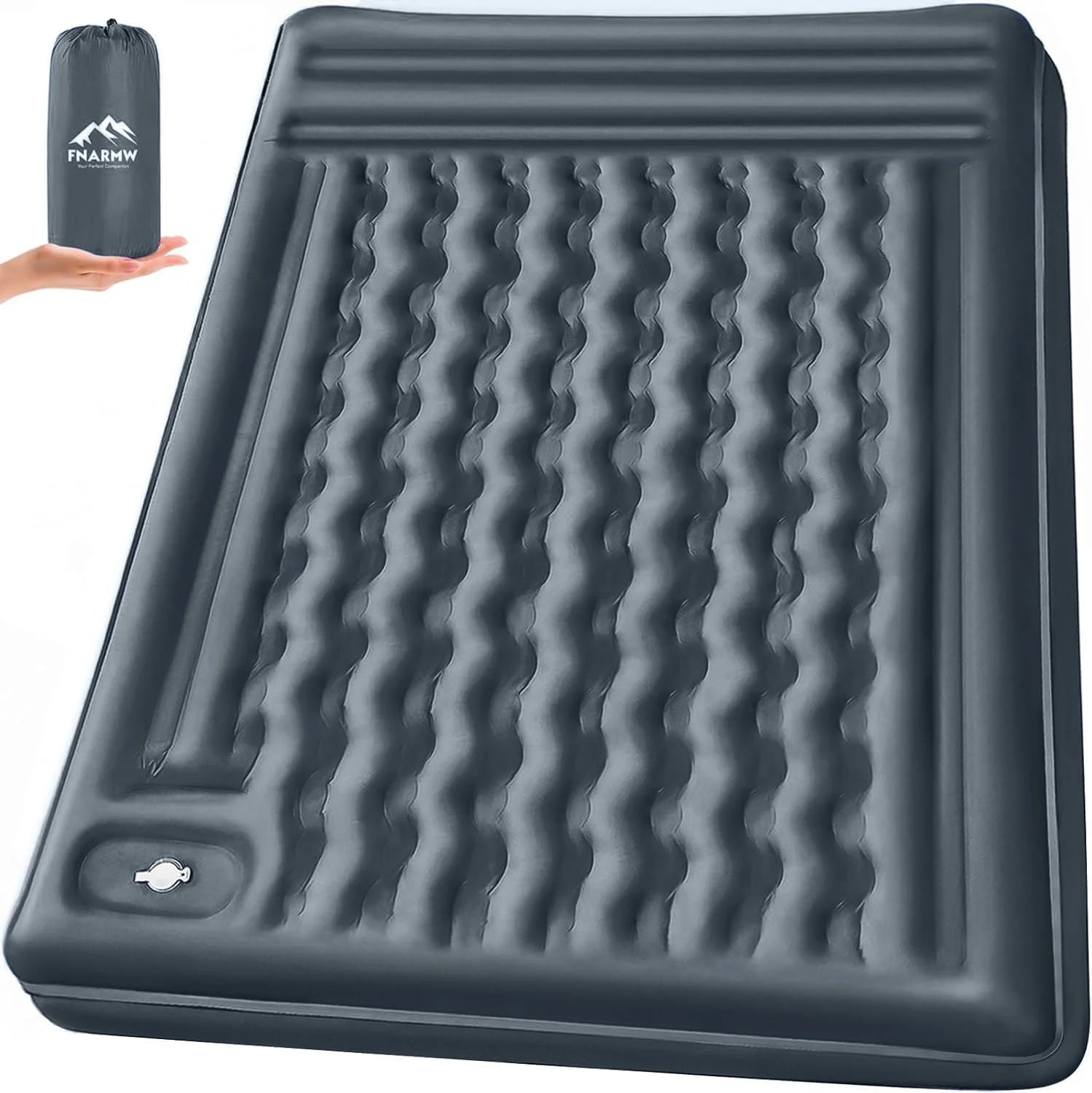 Special Double Sleeping Pad Camping, Self Inflating 6″ Extra-Thick 2 Person Pillow Built-in Foot Pump Waterproof - Image 2