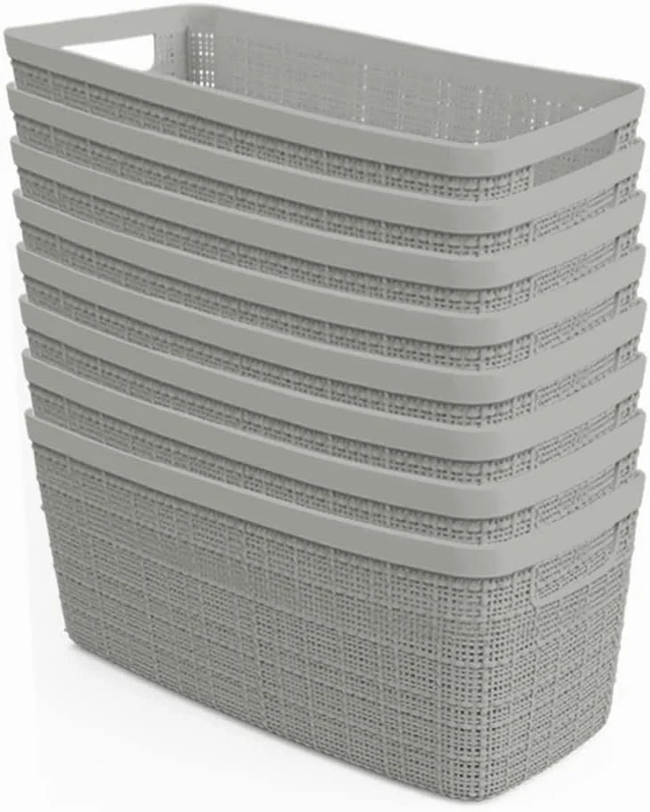 Special Curver Set of 4 Large Cube 17L Jute Decorative Plastic Organization and Storage Baskets, Perfect Bins for Home - Image 8
