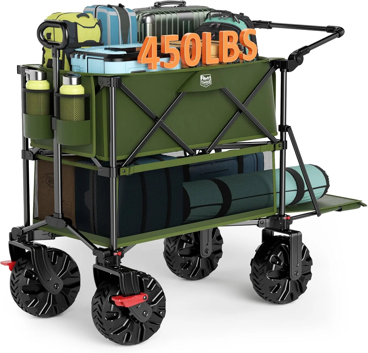 Special TIMBER RIDGE 400L Folding Double Decker Wagon with Brakes, 54 Extra Long - Image 2
