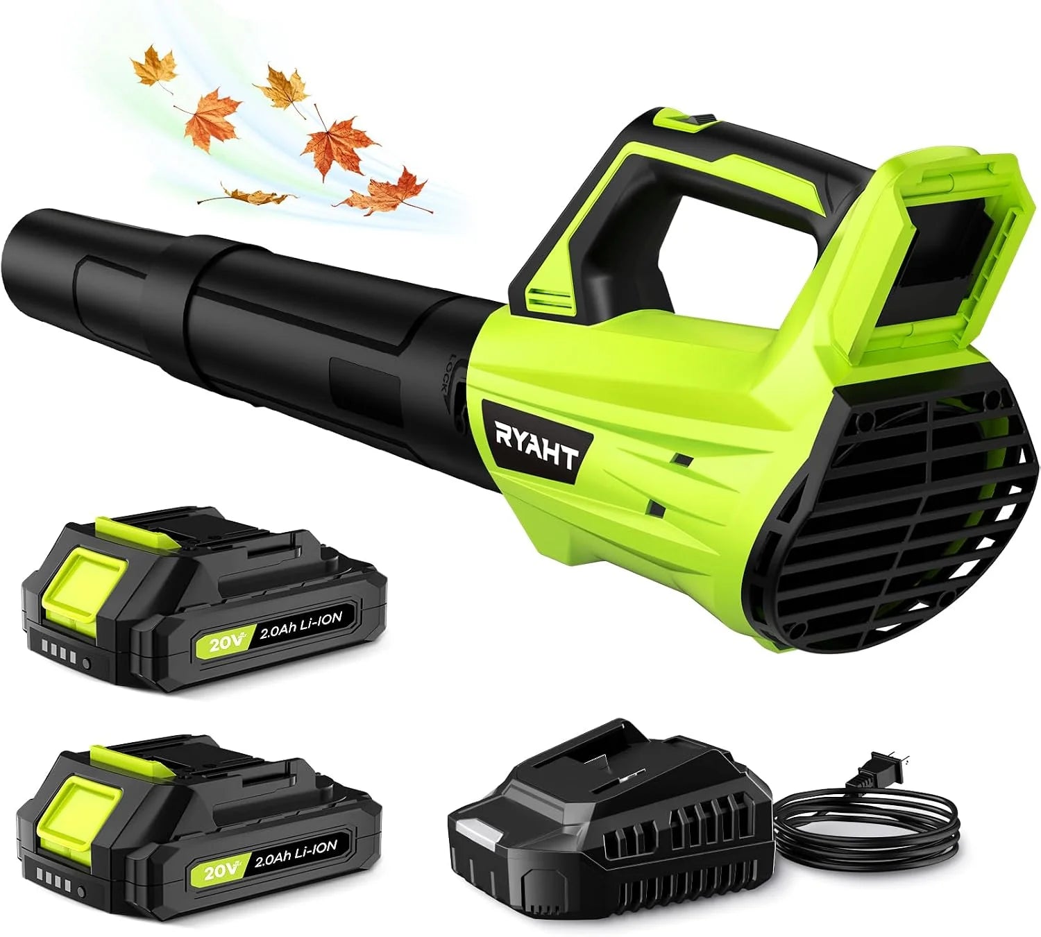 Special Blower Cordless, Leaf Blower with Battery and Charger – 2 Speed Modes, 2 Batteries