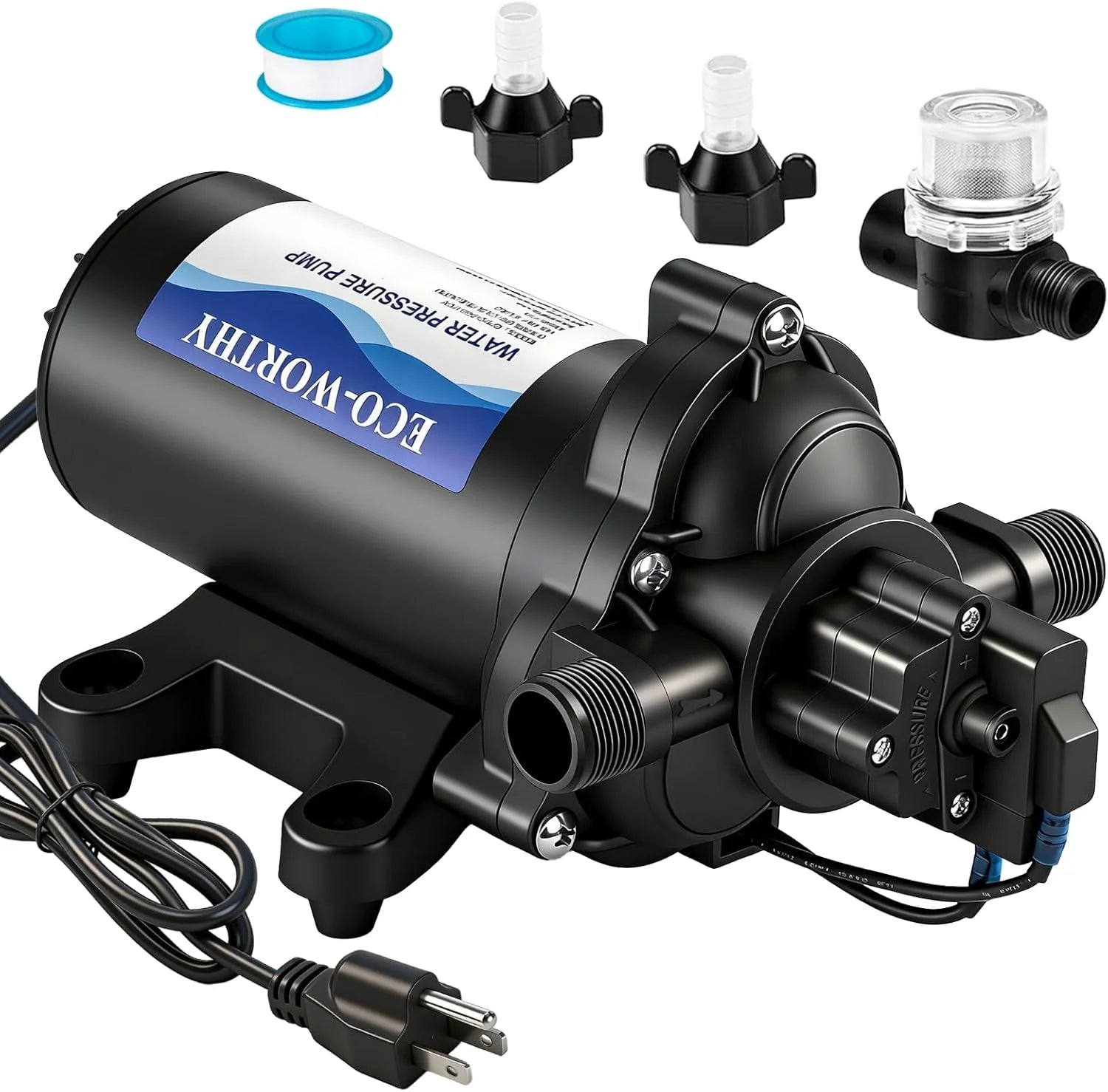Special 33-Series Industrial Water Pressure Pump 110V AC 4.0GPM 50PSI RV Fresh Water Diaphragm Pump include Garden - Image 7