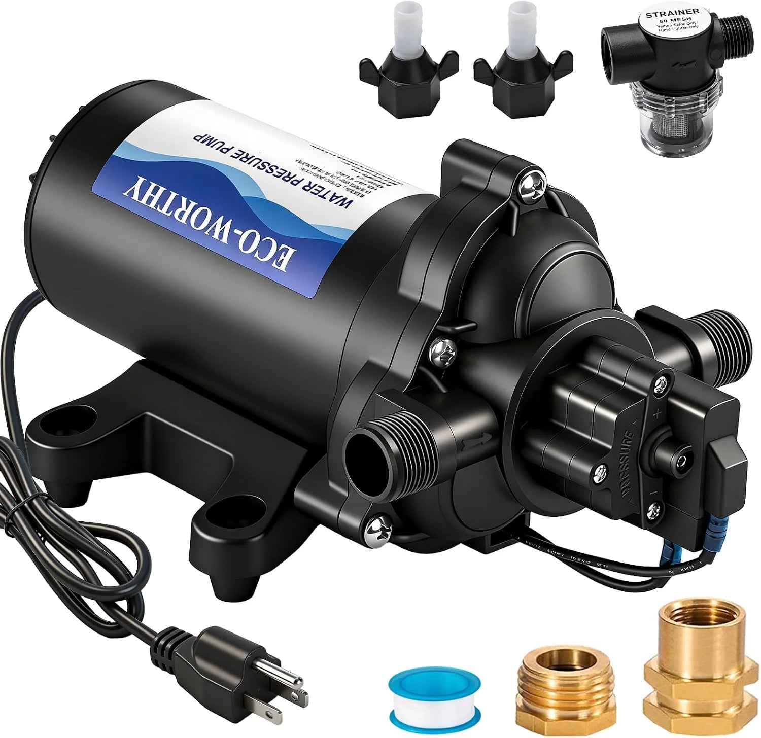 Special 33-Series Industrial Water Pressure Pump 110V AC 4.0GPM 50PSI RV Fresh Water Diaphragm Pump include Garden - Image 6