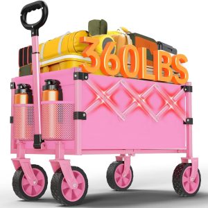 Special Wagons Carts Foldable, 360LBS Folding Heavy Duty Wagon with Wheels