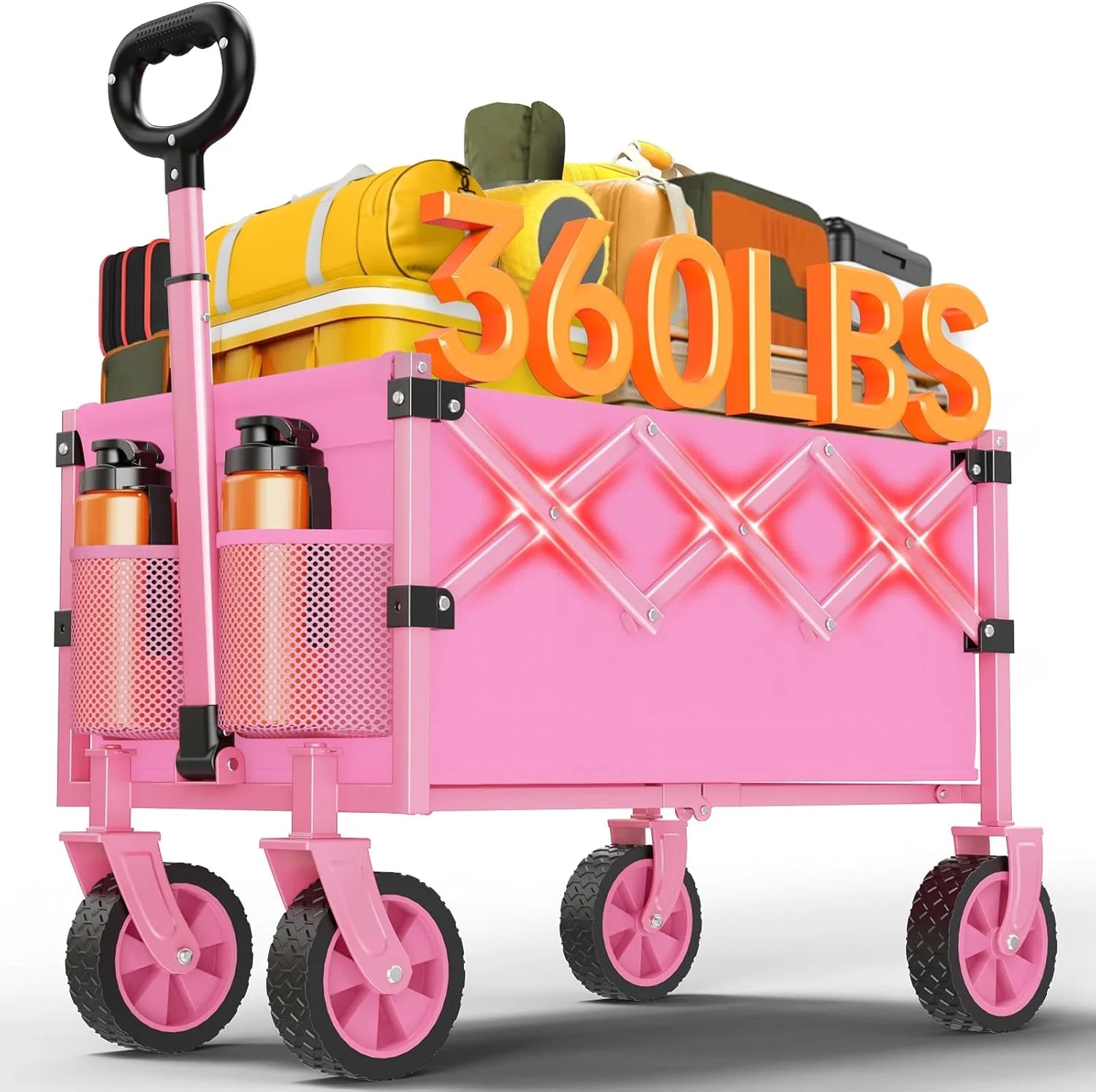 Special Wagons Carts Foldable, 360LBS Folding Heavy Duty Wagon with Wheels