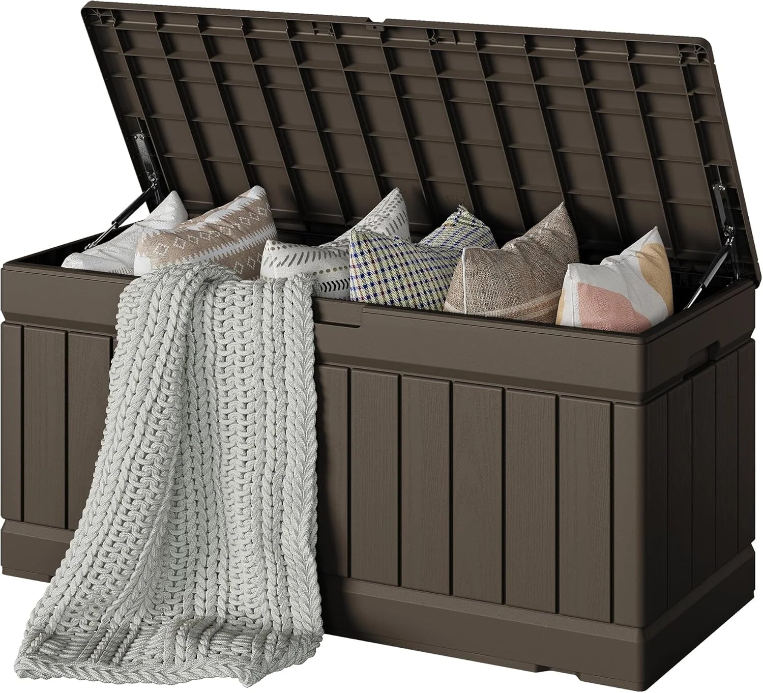 Special 78 Gallon Deck Box, Waterproof Resin Outdoor Storage Box - Image 6