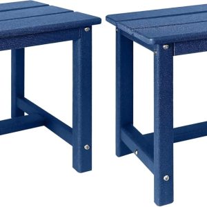 Special Adirondack Square Outdoor Side Table,2-Tier Storage Patio Side Table