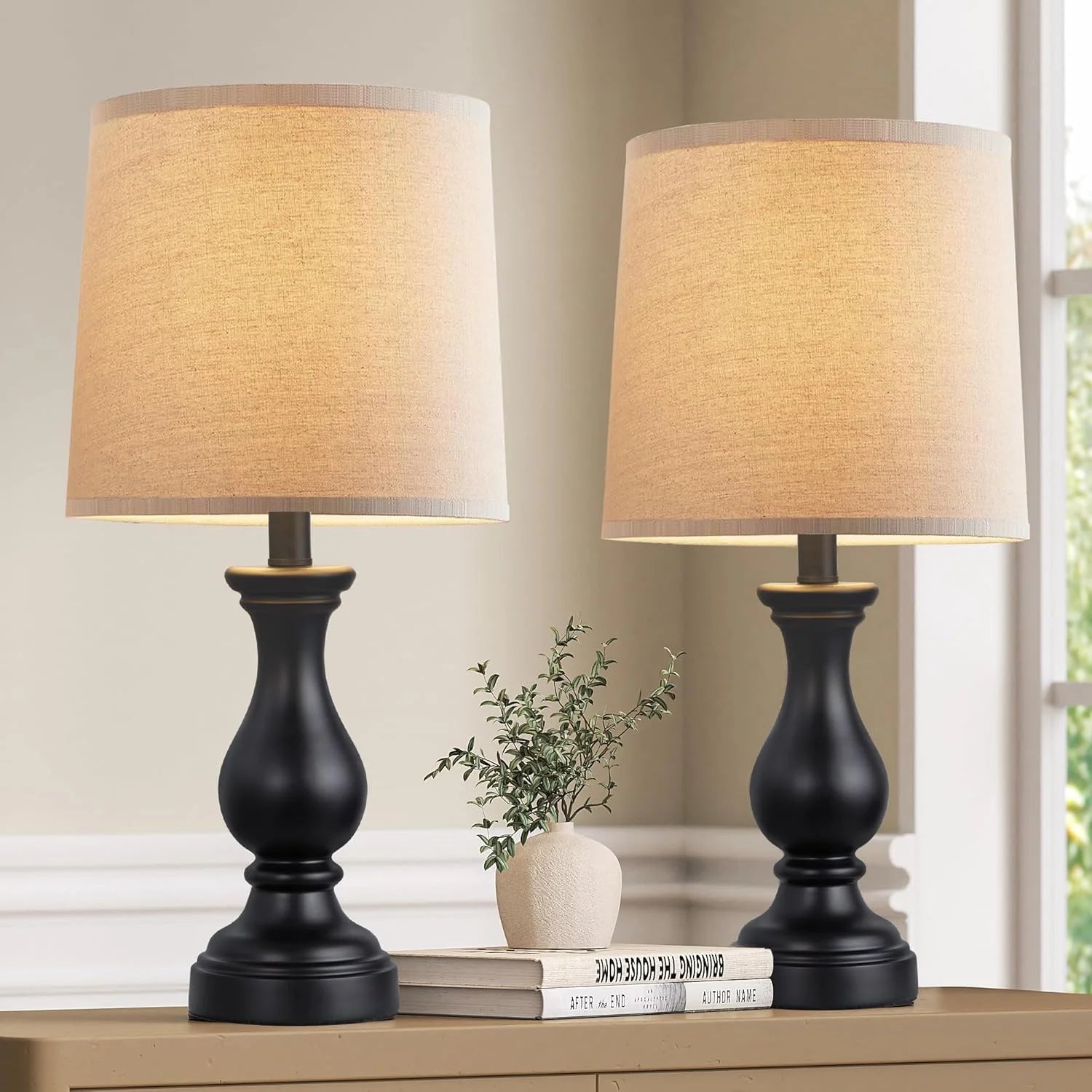 Special Farmhouse Table Lamps Set of 2, Rustic Lamp for Bedroom Living Room - Image 3