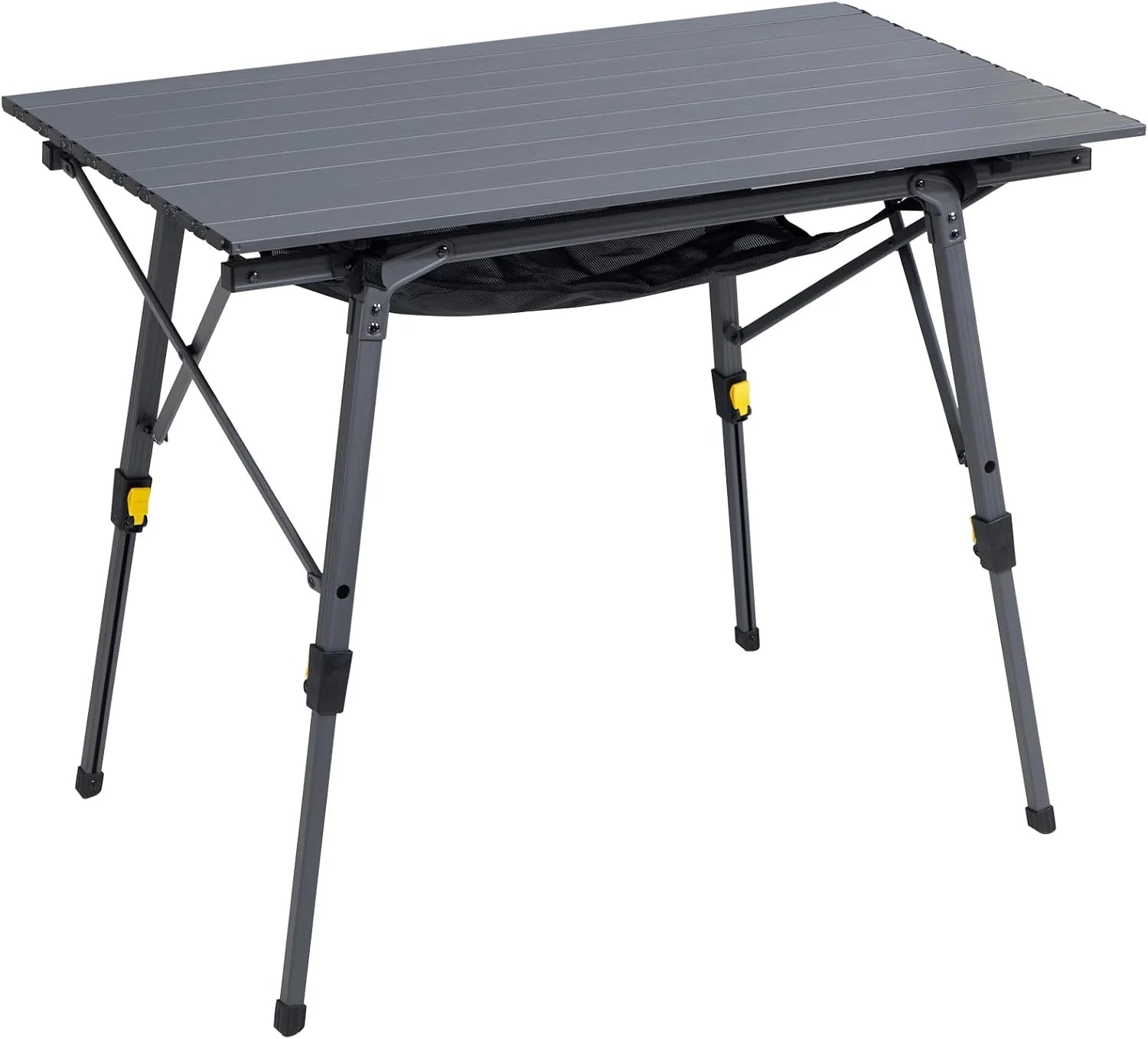 Special Outdoor Folding Portable Picnic Camping Table with Adjustable Height Aluminum Roll Up Table Top Mesh Layer - Image 2