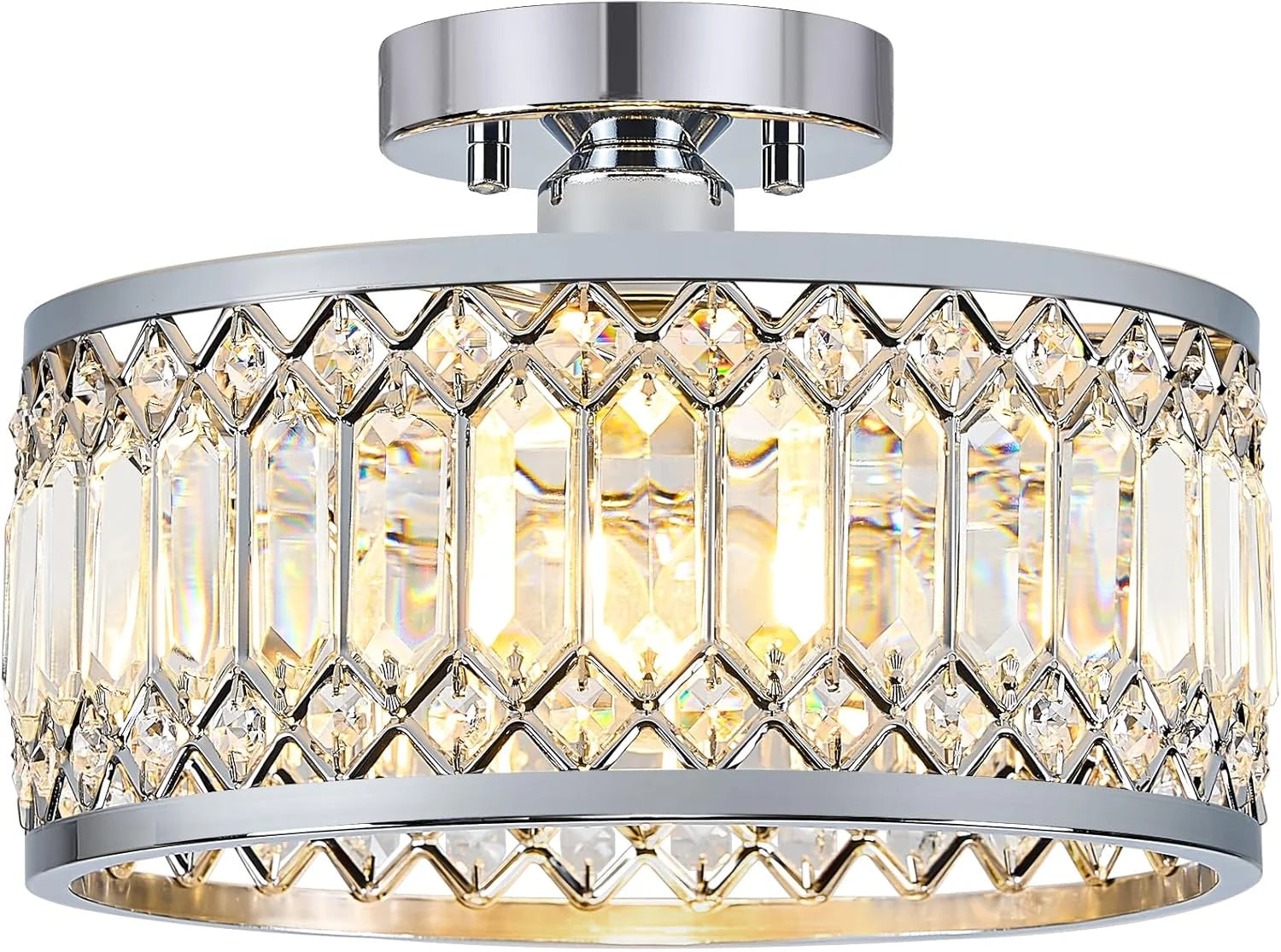 Special Crystal Black Ceiling Light, Modern Semi Flush Mount Ceiling Lighting Fixture - Image 9