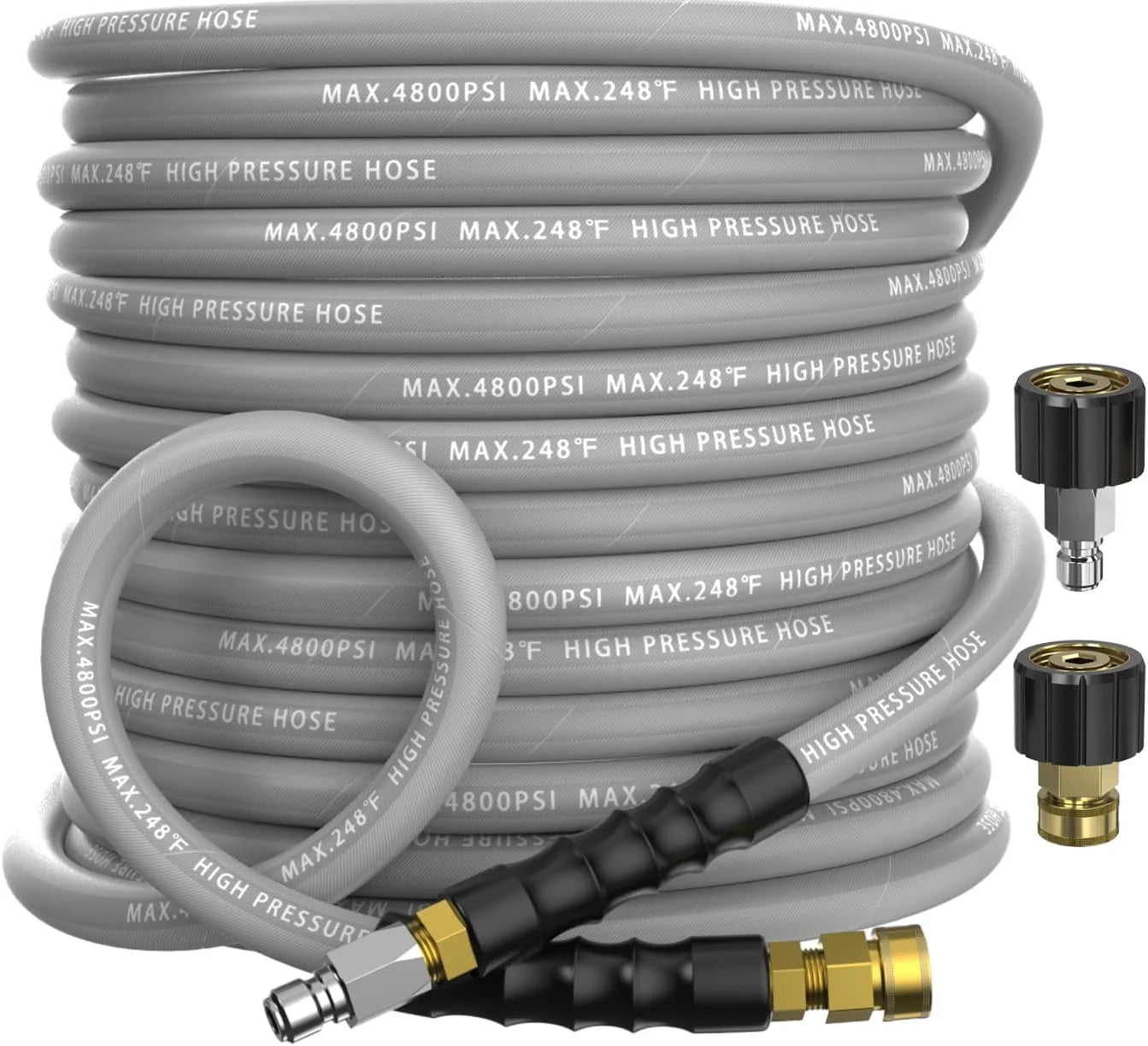 Special 3/8 Pressure Washer Hose 50FT 4800 PSI, Kink Resistant Steel Braided Layer & NonMarking Rubber for Hot/Cold - Image 2