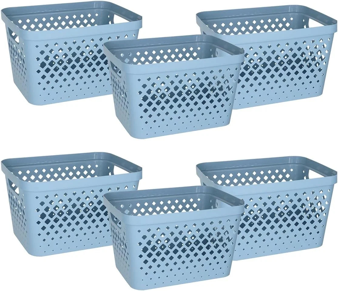Special Plastic Baskets for Organizing, Set of 6, Pantry Storage for Under Counter, Linen Closet, and Bathroom, Nesting - Image 12