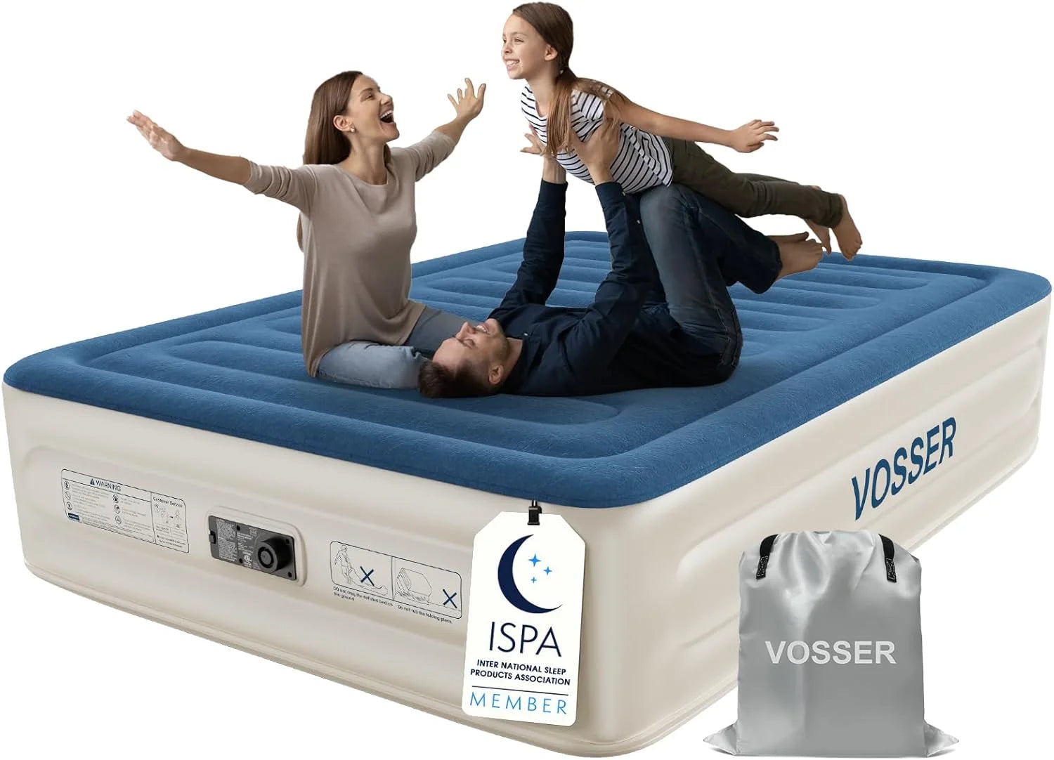 Special Queen Air Mattress with Built-in Pump, 18″ Raised Blow Up Mattress, Flocked Top Inflatable Mattress for Home - Image 3