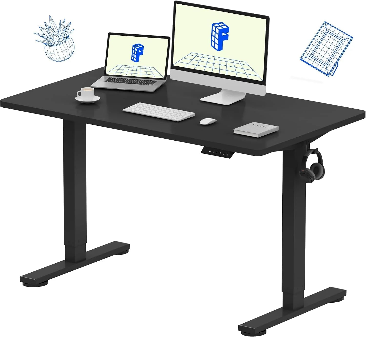 Special FLEXISPOT EN1 One-Piece Standing Desk, Electric Adjustable with 4 Memory Presets, 176 LBS Capacity, 48×24 Black - Image 22