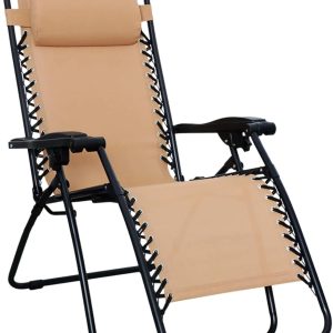 Special Amazon Basics Zero Gravity Lounge Chair with Pillow, Foldable Outdoor Reclining Chair for Patio and Beach