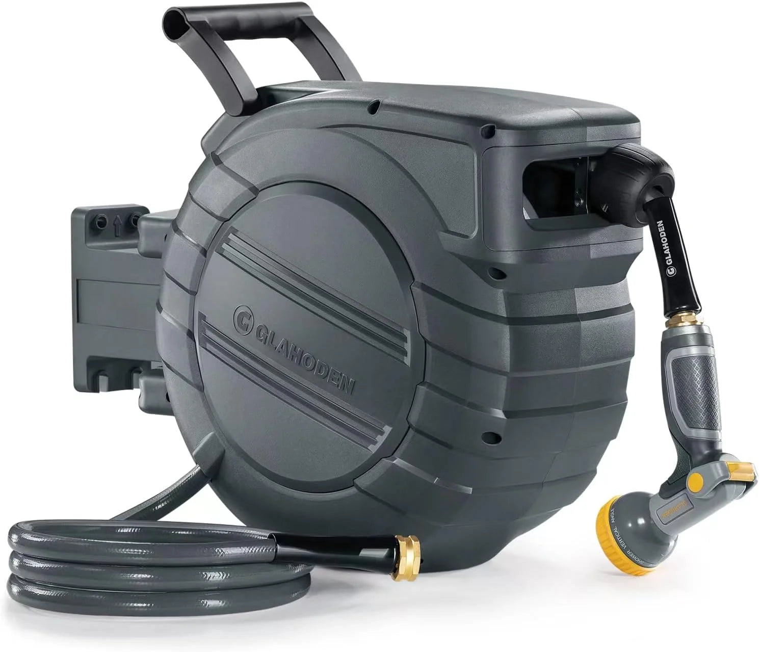 Special GLAHODEN Retractable Garden Hose Reel 5/8 in x 100 ft Upgraded UV Resistant Heavy Duty Automatic Hose Reel Wall Mount