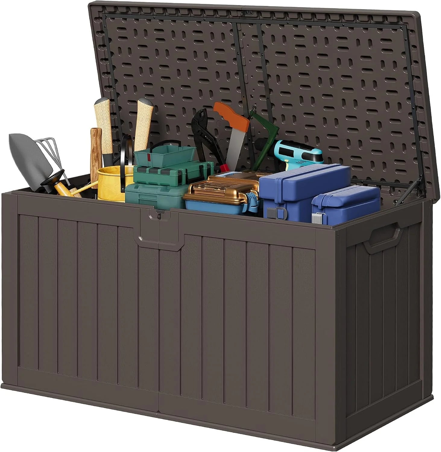 Special 78 Gallon Deck Box, Waterproof Resin Outdoor Storage Box - Image 10