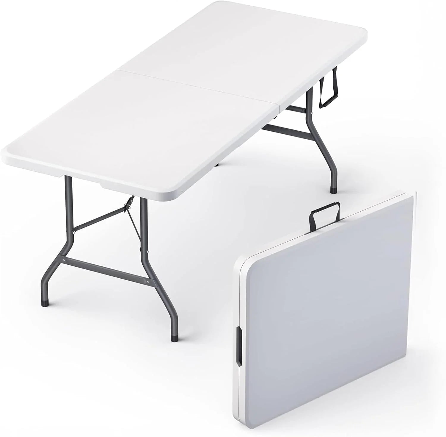 Special Our Modern Space 8 Feet Foldable Table with Built in Handle & Steel Legs, Heavy Duty Portable - Image 11