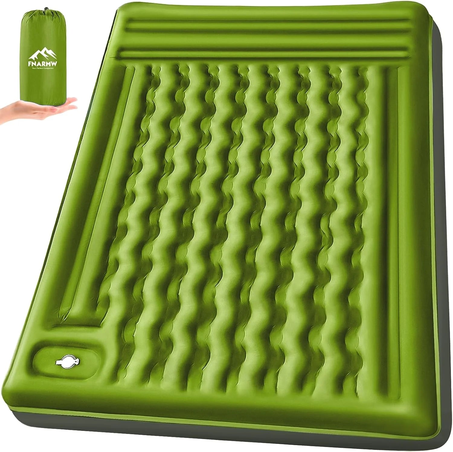 Special Double Sleeping Pad Camping, Self Inflating 6″ Extra-Thick 2 Person Pillow Built-in Foot Pump Waterproof - Image 4