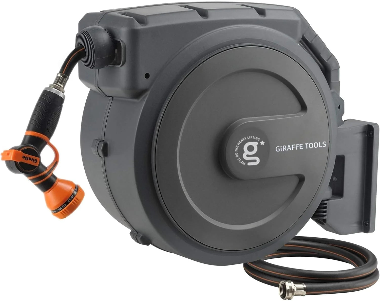 Special Retractable Garden Hose Reel 1/2 Inch x 130 ft, Super Heavy Duty, Wall Mounted and 180 Deg Swivel Bracket - Image 4